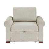 8548-2ACCLA4* (2)CONVERTIBLE CHAIR WITH PULL-OUT BED, CLICK MOTION BACK AND TWO ROLL ARMS from Homelegance - Luna Furniture