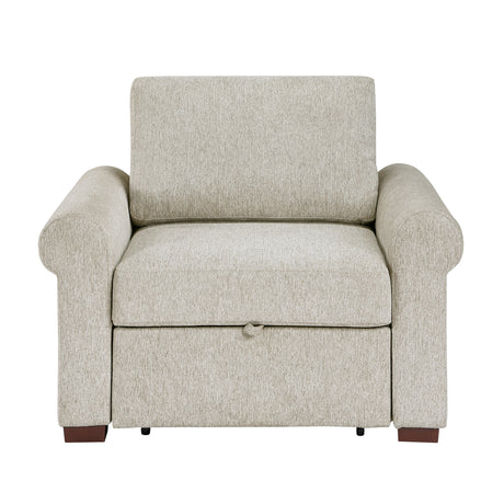 8548-2ACCLA4* (2)CONVERTIBLE CHAIR WITH PULL-OUT BED, CLICK MOTION BACK AND TWO ROLL ARMS from Homelegance - Luna Furniture