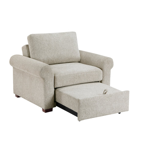 8548-2ACCLA4* (2)CONVERTIBLE CHAIR WITH PULL-OUT BED, CLICK MOTION BACK AND TWO ROLL ARMS from Homelegance - Luna Furniture
