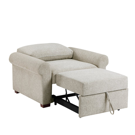 8548-2ACCLA4* (2)CONVERTIBLE CHAIR WITH PULL-OUT BED, CLICK MOTION BACK AND TWO ROLL ARMS from Homelegance - Luna Furniture