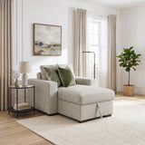Isla Sage Sand Convertible Chaise Lounge with Arms and Hidden Storage, Click Motion Back from Homelegance - Luna Furniture