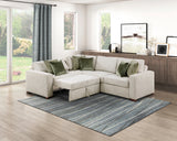 Isla Sage Sand 3-Piece L-Shaped Microfiber Sleeper Sectional with Click-Motion Back from Homelegance - Luna Furniture