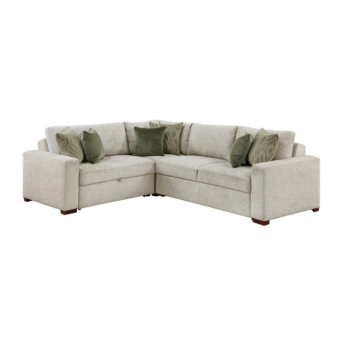 8548*4SC15ACLA (4)3-PIECE SECTIONAL WITH PULL-OUT BED AND CLICK MOTION BACK from Homelegance - Luna Furniture