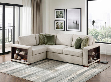 Isla Beige 3-Piece Sleeper Sectional with Click-Motion Back from Homelegance - Luna Furniture