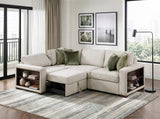 Isla Beige 3-Piece Sleeper Sectional with Click-Motion Back from Homelegance - Luna Furniture