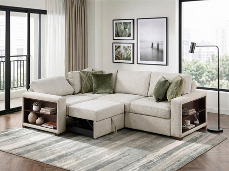 Isla Beige 3-Piece Sleeper Sectional with Click-Motion Back from Homelegance - Luna Furniture