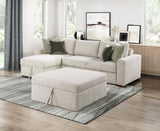Isla Sage Sand 4-Piece Sectional with Chair and a Half Sleeper and Storage Chaise from Homelegance - Luna Furniture