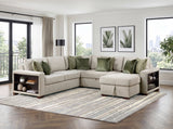 Isla Sage Sand 4-Piece L-Shaped Sleeper Sectional with Reversible Storage Chaise