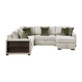 8548*5SC15ACLA2 (5)4-PIECE SECTIONAL WITH REVERSIBLE CHAISE, PULL-OUT BED, HIDDEN STORAGE AND CLICK MOTION BACK from Homelegance - Luna Furniture