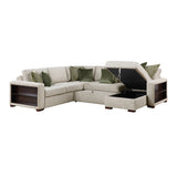 8548*5SC15ACLA2 (5)4-PIECE SECTIONAL WITH REVERSIBLE CHAISE, PULL-OUT BED, HIDDEN STORAGE AND CLICK MOTION BACK from Homelegance - Luna Furniture