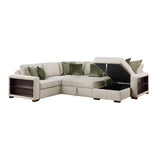 Isla Sage Sand 4-Piece L-Shaped Sleeper Sectional with Reversible Storage Chaise