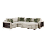 Isla Sage Sand 4-Piece L-Shaped Sleeper Sectional with Reversible Storage Chaise