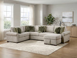 8548*5SC15ACLA4 (5)4-PIECE SECTIONAL WITH REVERSIBLE CHAISE, PULL-OUT BED, HIDDEN STORAGE AND CLICK MOTION BACK from Homelegance - Luna Furniture