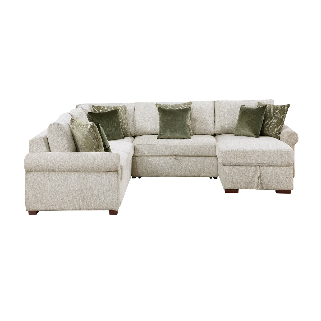 8548*5SC15ACLA4 (5)4-PIECE SECTIONAL WITH REVERSIBLE CHAISE, PULL-OUT BED, HIDDEN STORAGE AND CLICK MOTION BACK from Homelegance - Luna Furniture