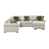 8548*5SC15ACLA4 (5)4-PIECE SECTIONAL WITH REVERSIBLE CHAISE, PULL-OUT BED, HIDDEN STORAGE AND CLICK MOTION BACK from Homelegance - Luna Furniture