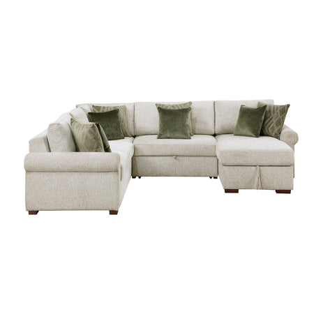 8548*5SC15ACLA4 (5)4-PIECE SECTIONAL WITH REVERSIBLE CHAISE, PULL-OUT BED, HIDDEN STORAGE AND CLICK MOTION BACK from Homelegance - Luna Furniture