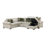 Isla Sage Sand 4-Piece L-Shaped Sleeper Sectional with Reversible Storage Chaise
