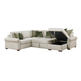 Isla Sage Sand 4-Piece Sectional with Chair and a Half Sleeper and Storage Chaise from Homelegance - Luna Furniture