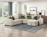Isla Sage Sand 4-Piece Sectional with Chair and a Half Sleeper and Storage Chaise from Homelegance - Luna Furniture