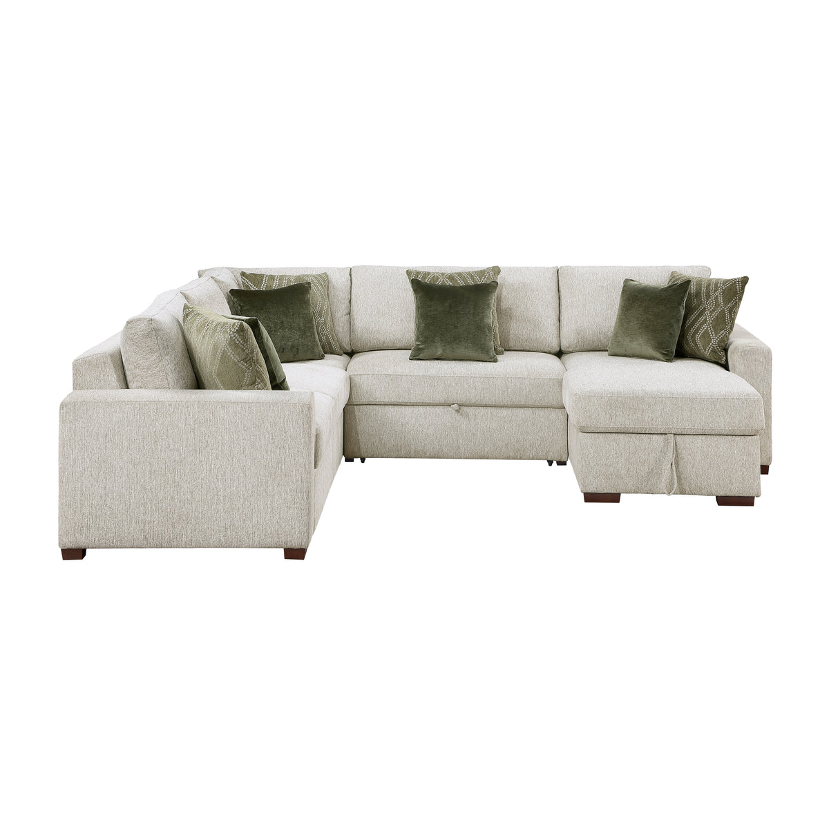 8548*5SC15ACLA (5)4-PIECE SECTIONAL WITH REVERSIBLE CHAISE, PULL-OUT BED, HIDDEN STORAGE AND CLICK MOTION BACK from Homelegance - Luna Furniture