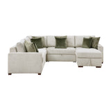 8548*5SC15ACLA (5)4-PIECE SECTIONAL WITH REVERSIBLE CHAISE, PULL-OUT BED, HIDDEN STORAGE AND CLICK MOTION BACK from Homelegance - Luna Furniture