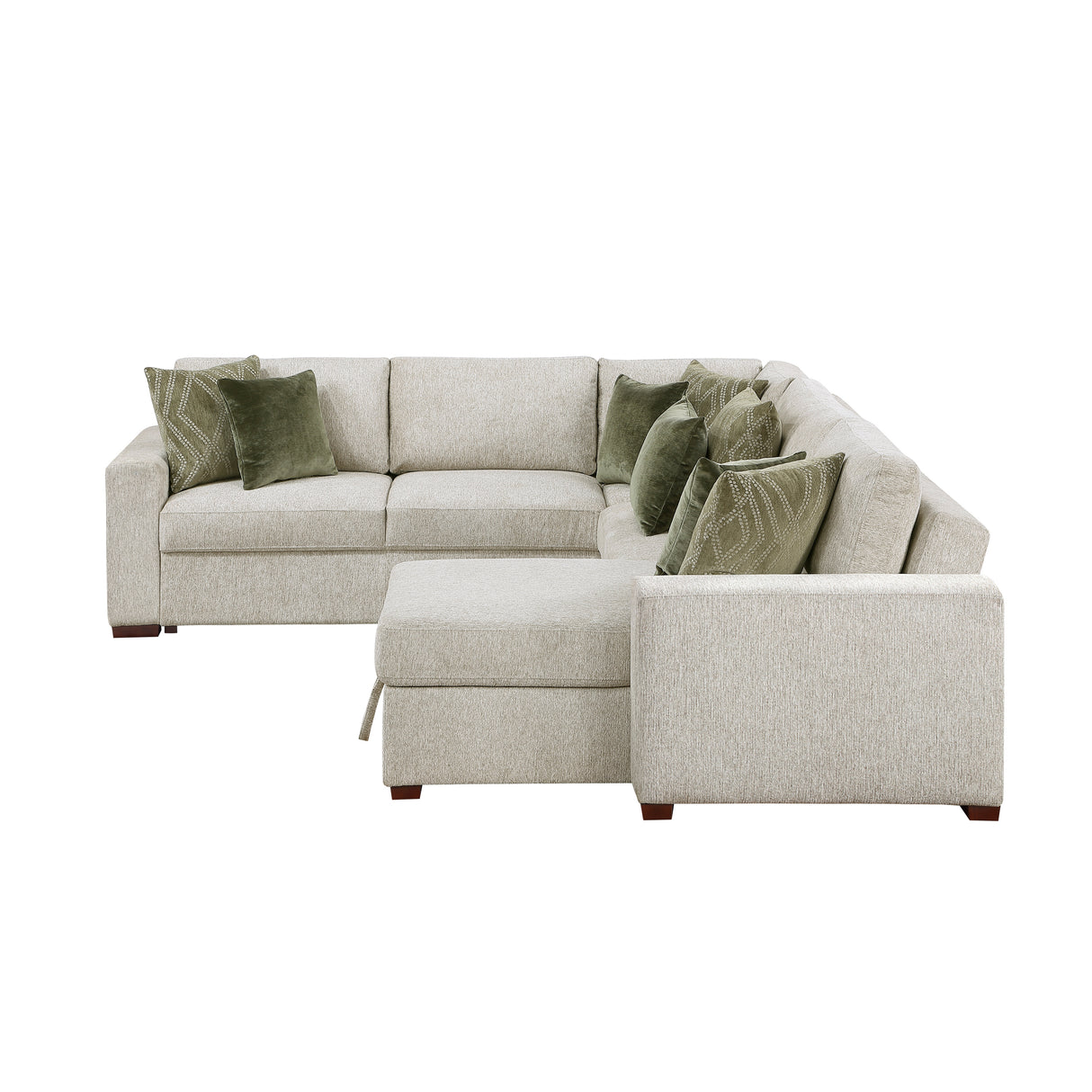 8548*5SC15ACLA (5)4-PIECE SECTIONAL WITH REVERSIBLE CHAISE, PULL-OUT BED, HIDDEN STORAGE AND CLICK MOTION BACK from Homelegance - Luna Furniture