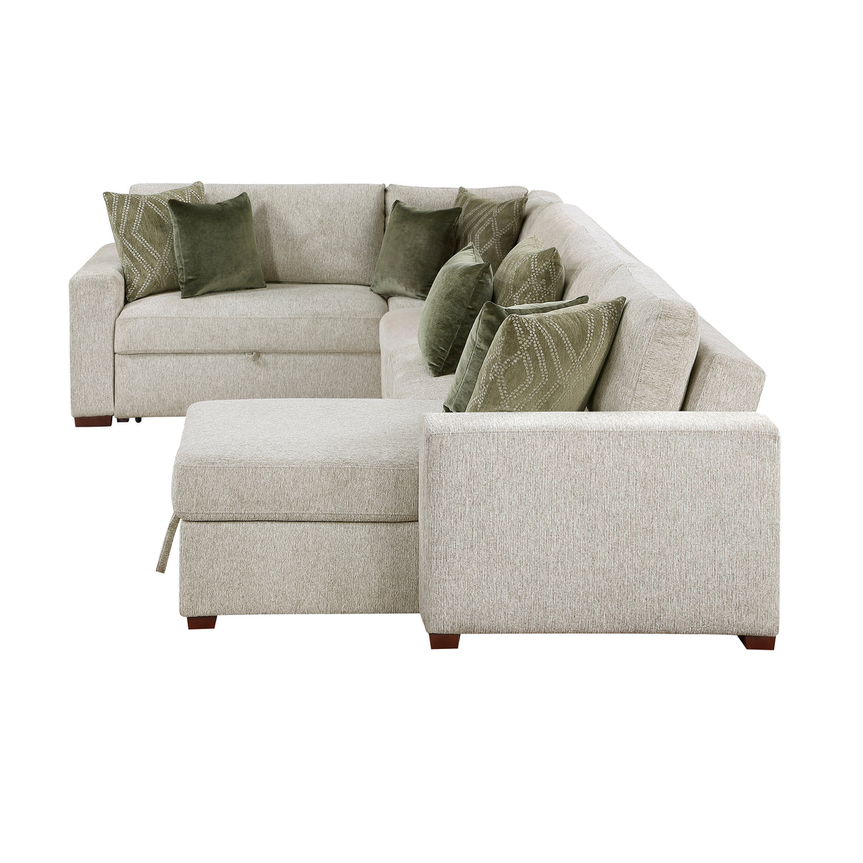 8548*5SC15ACLA (5)4-PIECE SECTIONAL WITH REVERSIBLE CHAISE, PULL-OUT BED, HIDDEN STORAGE AND CLICK MOTION BACK from Homelegance - Luna Furniture