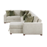 8548*5SC15ACLA (5)4-PIECE SECTIONAL WITH REVERSIBLE CHAISE, PULL-OUT BED, HIDDEN STORAGE AND CLICK MOTION BACK from Homelegance - Luna Furniture