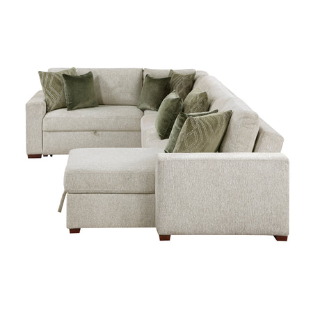 8548*5SC15ACLA (5)4-PIECE SECTIONAL WITH REVERSIBLE CHAISE, PULL-OUT BED, HIDDEN STORAGE AND CLICK MOTION BACK from Homelegance - Luna Furniture