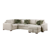 8548*5SCACCLA (5)4-PIECE SECTIONAL WITH REVERSIBLE CHAISE, PULL-OUT BED, HIDDEN STORAGE AND CLICK MOTION BACK from Homelegance - Luna Furniture