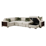 8548*6SC15ACLA2 (6)5-PIECE SECTIONAL WITH REVERSIBLE CHAISE, PULL-OUT BED, HIDDEN STORAGE AND CLICK MOTION BACK from Homelegance - Luna Furniture