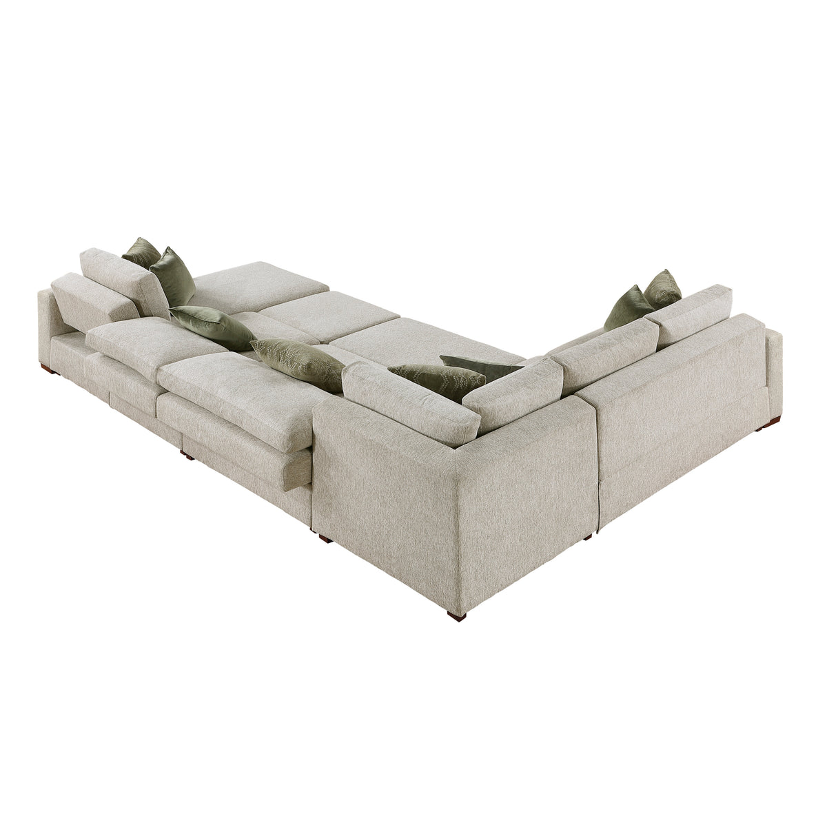 8548*6SC15ACLA (6)5-PIECE SECTIONAL WITH REVERSIBLE CHAISE, PULL-OUT BED, HIDDEN STORAGE AND CLICK MOTION BACK from Homelegance - Luna Furniture