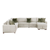 8548*6SC15ACLA (6)5-PIECE SECTIONAL WITH REVERSIBLE CHAISE, PULL-OUT BED, HIDDEN STORAGE AND CLICK MOTION BACK from Homelegance - Luna Furniture