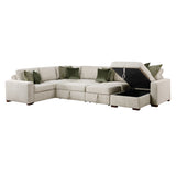 8548*6SC15ACLA (6)5-PIECE SECTIONAL WITH REVERSIBLE CHAISE, PULL-OUT BED, HIDDEN STORAGE AND CLICK MOTION BACK from Homelegance - Luna Furniture