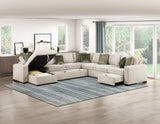 Isla Beige 5-Piece Sectional with Pull-out Bed and Click Motion Back from Homelegance - Luna Furniture