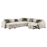 8548*6SCACCLA (6)5-PIECE SECTIONAL WITH REVERSIBLE CHAISE, PULL-OUT BED, HIDDEN STORAGE AND CLICK MOTION BACK from Homelegance - Luna Furniture