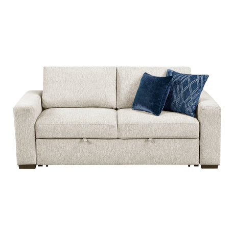 Isla Beige Loveseat with Pull-out Bed and Click Motion Back from Homelegance - Luna Furniture