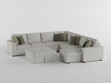 Isla Beige Loveseat with Pull-out Bed and Click Motion Back from Homelegance - Luna Furniture