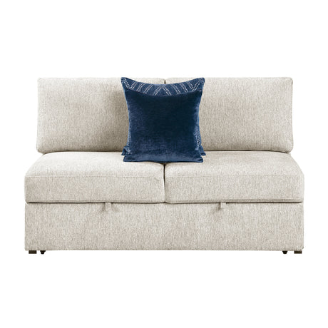 Isla Beige Loveseat with Pull-out Bed and Click Motion Back from Homelegance - Luna Furniture