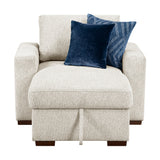 Isla Beige Chaise Lounge with Arms and Hidden Storage, Click Motion Back from Homelegance - Luna Furniture