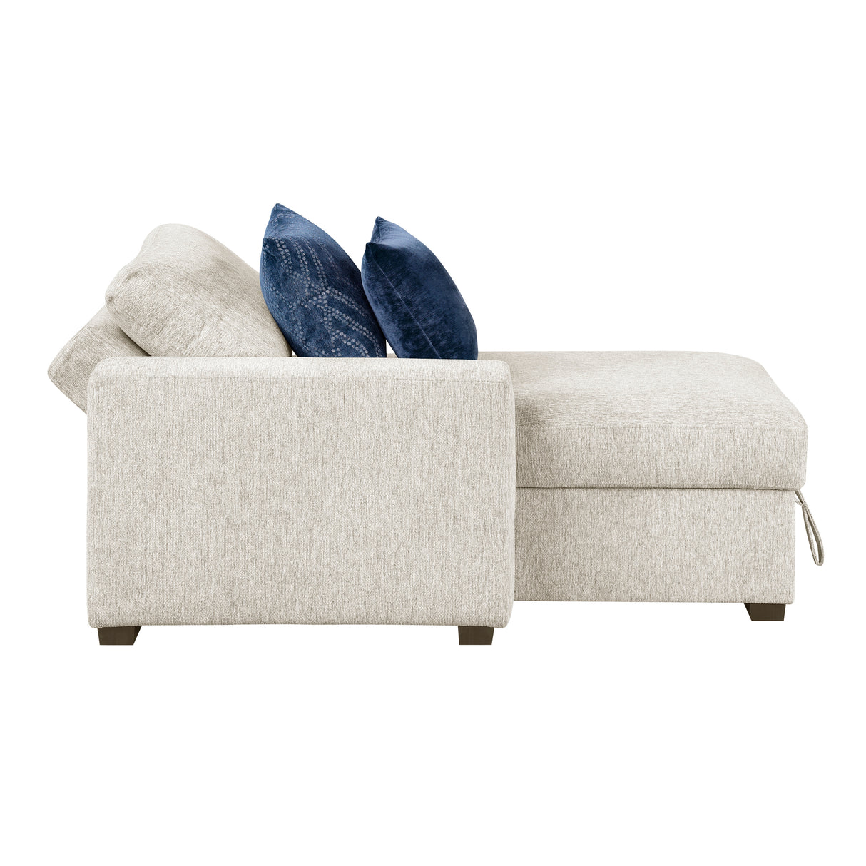 Isla Beige Chaise Lounge with Arms and Hidden Storage, Click Motion Back from Homelegance - Luna Furniture