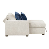 Isla Beige Chaise Lounge with Arms and Hidden Storage, Click Motion Back from Homelegance - Luna Furniture