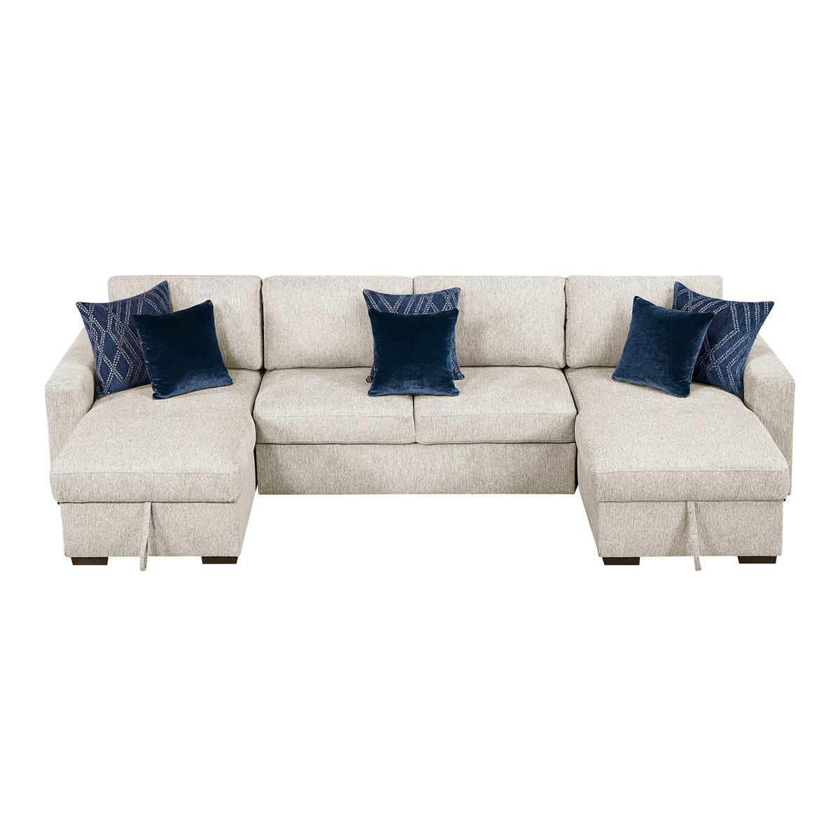 8548BE*42VC2AA (4)3-Piece Sectional with Reversible Chaises and Hidden Storage from Homelegance - Luna Furniture