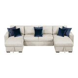 8548BE*42VC2AA (4)3-Piece Sectional with Reversible Chaises and Hidden Storage from Homelegance - Luna Furniture