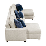 8548BE*42VC2AA (4)3-Piece Sectional with Reversible Chaises and Hidden Storage from Homelegance - Luna Furniture