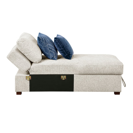 Isla Beige 3-Piece Sectional with Reversible Chaises, Pull-out Bed and Hidden Storage, Click Motion Back from Homelegance - Luna Furniture