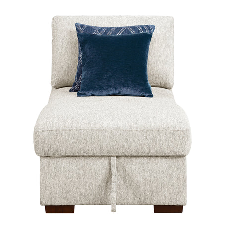 Isla Beige 3-Piece Sectional with Reversible Chaises, Pull-out Bed and Hidden Storage, Click Motion Back from Homelegance - Luna Furniture