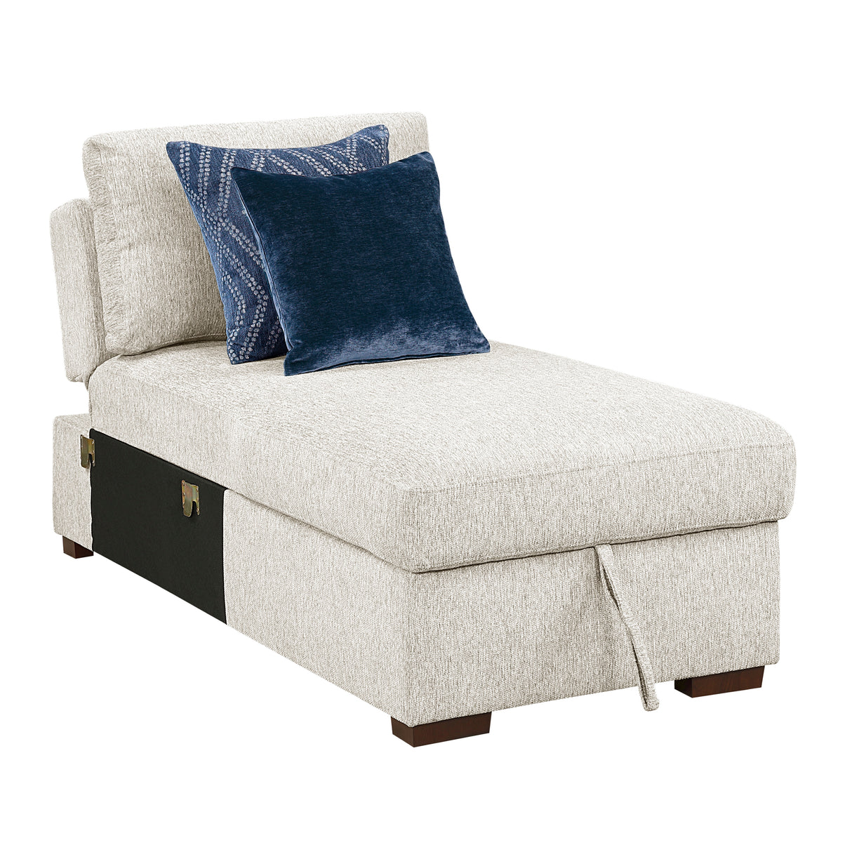 Isla Beige 3-Piece Sectional with Reversible Chaises, Pull-out Bed and Hidden Storage, Click Motion Back from Homelegance - Luna Furniture