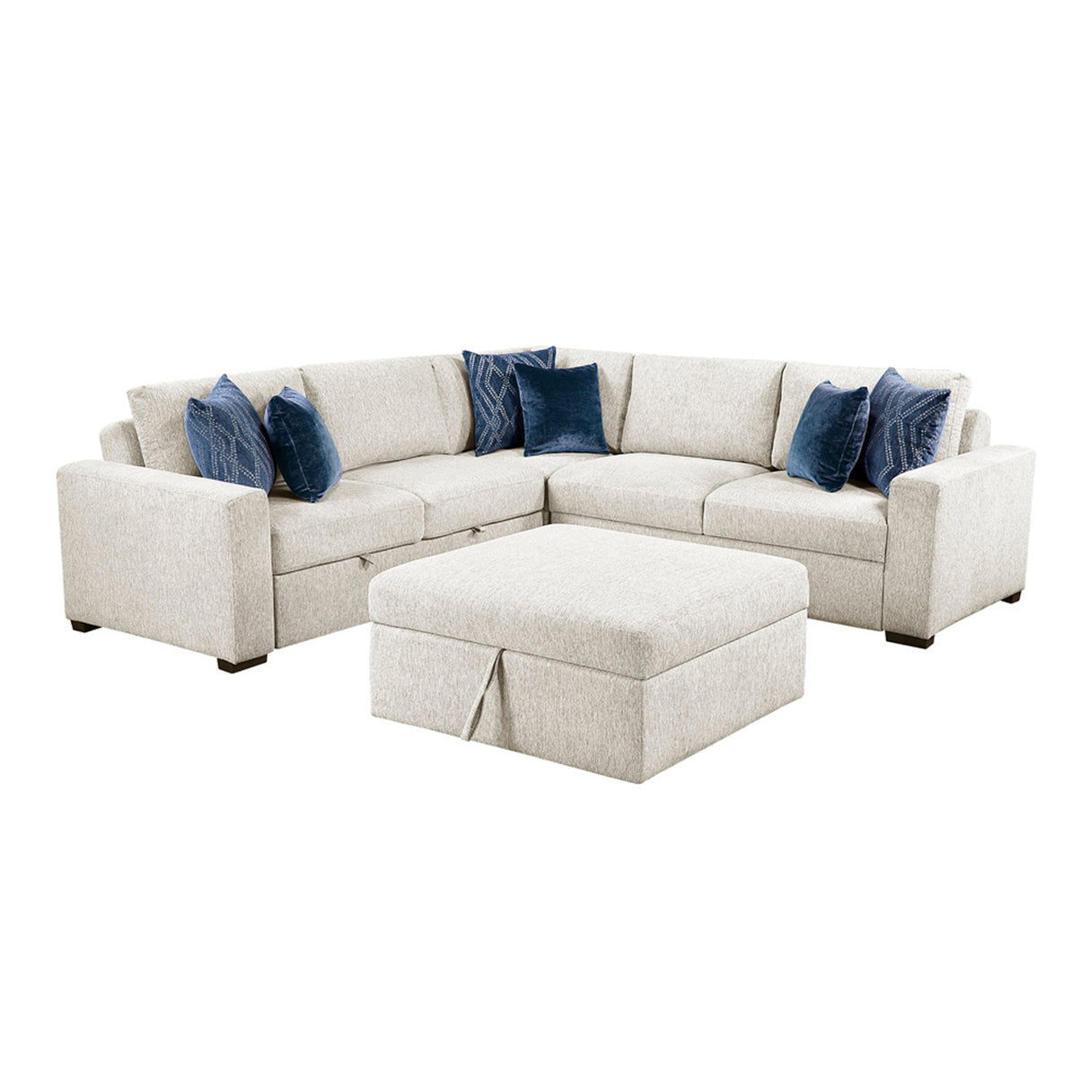 8548BE*52ACLCR2AAOT (5)4-Piece Sectional with Pull-out Bed and Ottoman from Homelegance - Luna Furniture
