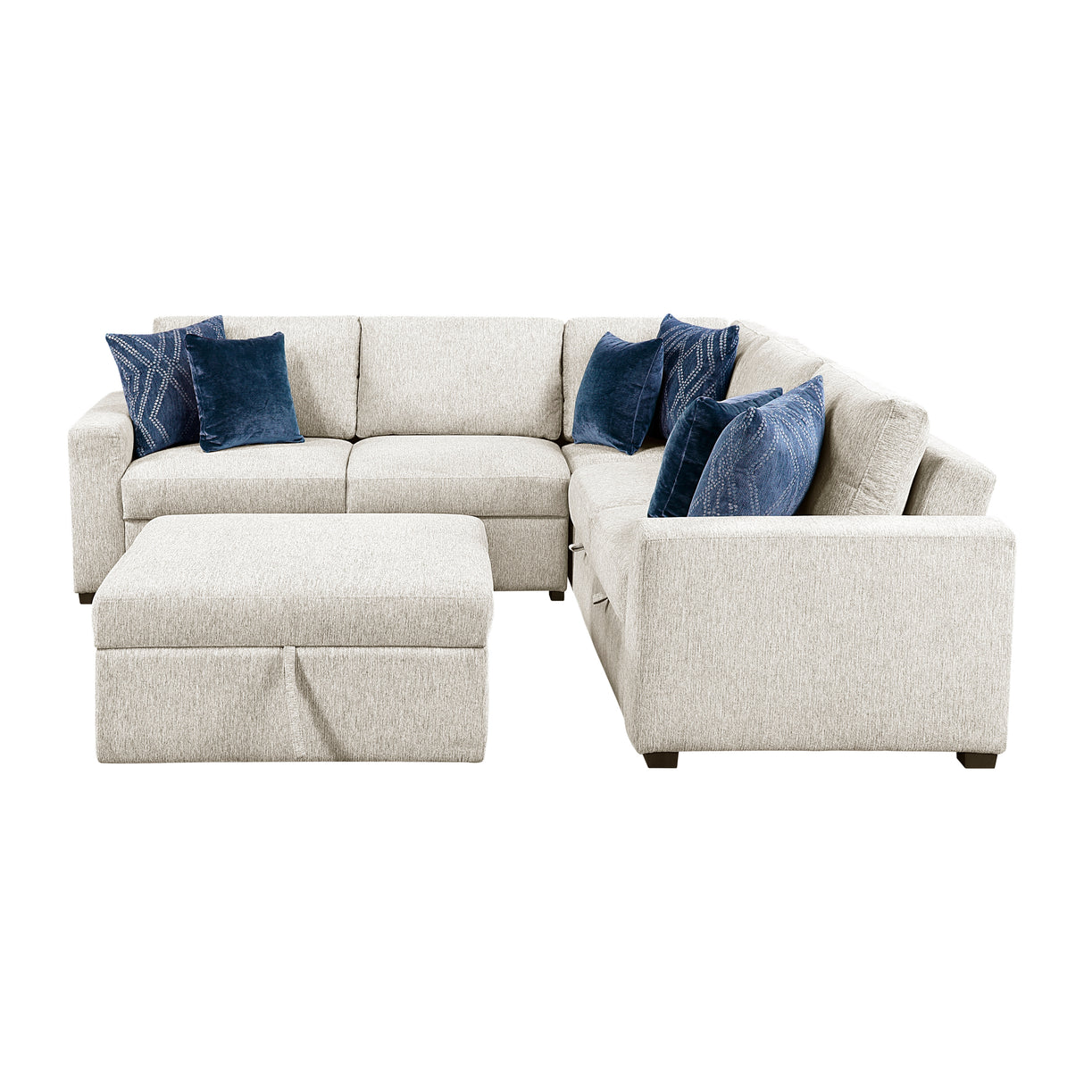 8548BE*52ACLCR2AAOT (5)4-Piece Sectional with Pull-out Bed and Ottoman from Homelegance - Luna Furniture
